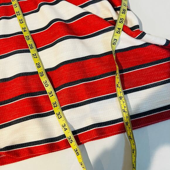 Mango Striped Sleeveless V Neck Shift Dress Size 4 Orange Multi - Picture 5 of 6